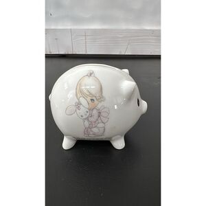 Precious Moments 1988 Samuel Butcher Mini Porcelain Piggy Bank
